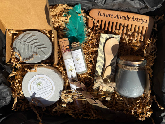 Corporate Mindfulness Gift Box | Charcoal Eucalyptus Spa Set | Unisex Wellness Gift for Employees & Clients |