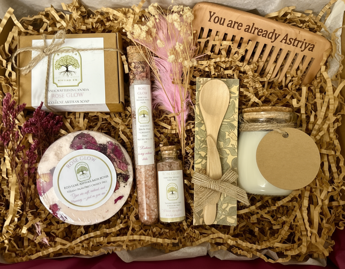 Rose Glow Wellness Box | Vegan Spa Gift Set with Candle, Soap, & Face Mask